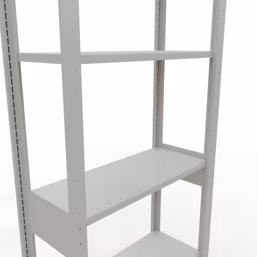 Grundregal, Fachbodenregal Stecksystem MULTIplus150, 2500 x 750 x 300 mm (HxBxT), 6 Fachböden, Längenriegel, RAL 7035 lichtgrau von Schulte Lagertechnik mit der Artikelnr. 32631-75-LR