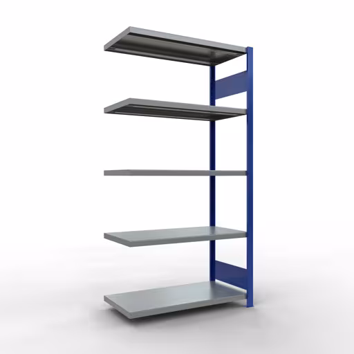 Anbauregal, Fachbodenregal Stecksystem MULTIplus330, 2000 x 1000 x 500 mm (HxBxT), 5 Fachböden, Längenriegel, RAL 5010 enzianblau/verzinkt von der Marke Schulte Lagertechnik Anbauregal, Fachbodenregal Stecksystem MULTIplus330, 2000 x 1000 x 500 mm (HxBxT), 5 Fachböden, Längenriegel, RAL 5010 enzianblau/verzinkt aus der Kategorie Anbauregal mit der Artikelnummer 13955-LR-B