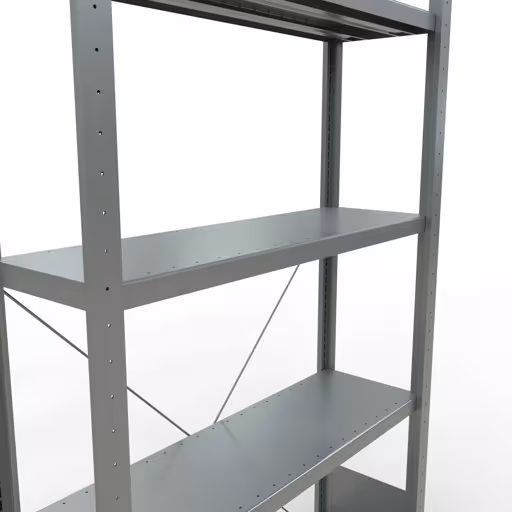 Produktbild Nr.11 des Artikels Grundregal, Fachbodenregal Stecksystem MULTIplus250, 2000 x 1000 x 300 mm (HxBxT), 5 Fachböden, Kreuzstrebe, verzinkt aus der Produktreihe Stecksystem von der Marke Schulte Lagertechnik