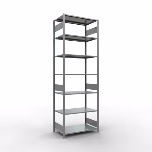 Grundregal, Fachbodenregal Stecksystem MULTIplus150, 3000 x 1000 x 600 mm (HxBxT), 7 Fachböden, Längenriegel, verzinkt aus der Kategorie Grundregal mit der Artikelnummer 12762-LR