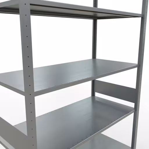 Grundregal, Fachbodenregal Stecksystem MULTIplus150, 3000 x 1300 x 600 mm (HxBxT), 7 Fachböden, Längenriegel, verzinkt von Schulte Lagertechnik aus der Kategorie Stecksystem