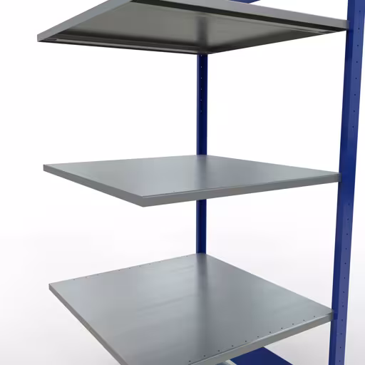 Produktbild Nr.12 des Artikels Anbauregal, Fachbodenregal Stecksystem MULTIplus150, 2000 x 750 x 800 mm (HxBxT), 5 Fachböden, Längenriegel, RAL 5010 enzianblau/verzinkt/verzinkt aus der Produktreihe Stecksystem von der Marke Schulte Lagertechnik