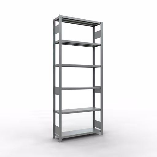 Grundregal, Fachbodenregal Stecksystem MULTIplus330, 2500 x 1000 x 300 mm (HxBxT), 6 Fachböden, Längenriegel, verzinkt aus der Kategorie Grundregal mit der Artikelnummer 13931-LR