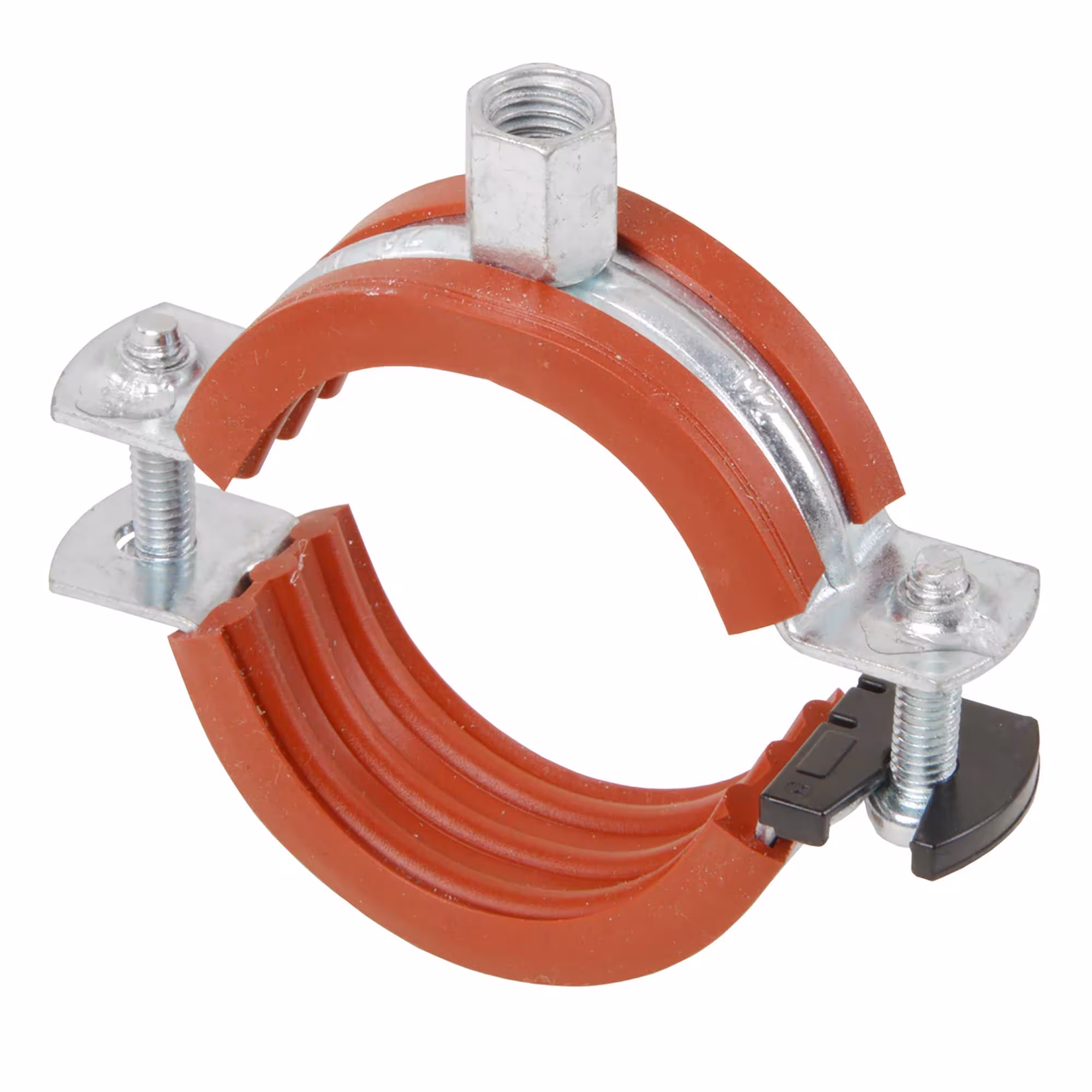 Schraubrohrschelle 59 mm - 63 mm M8/M10 Hochtemperatur Einlage von der Marke Fixotec Fixotec Schraubrohrschellen für Solar mit roter Einlage Typ Größe: 59-63 mm x M8/M10 aus der Kategorie Zweischraubrohrschellen mit der Artikelnr. 203610