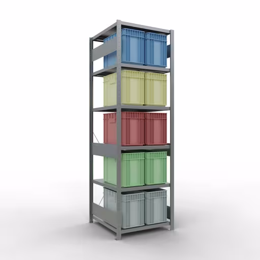 Abbildung Nr 8 des Artikels Grundregal, Fachbodenregal Stecksystem MULTIplus250, 2500 x 750 x 800 mm (HxBxT), 6 Fachböden, Kreuzstrebe, verzinkt aus der Produktgruppe Stecksystem von der Marke Schulte Lagertechnik