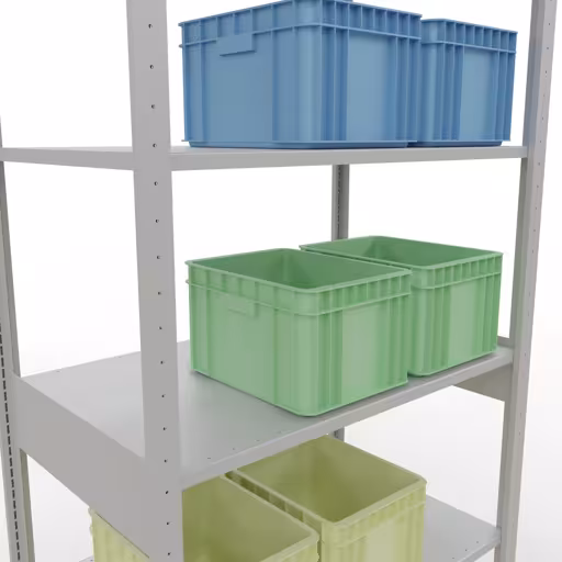 Grundregal, Fachbodenregal Stecksystem MULTIplus150, 2500 x 1000 x 600 mm (HxBxT), 6 Fachböden, Längenriegel, RAL 7035 lichtgrau von der Marke Schulte Lagertechnik aus der Produktreihe Stecksystem