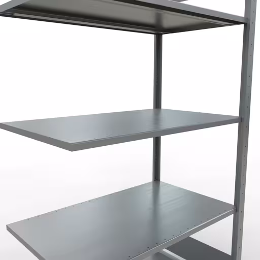 Anbauregal, Fachbodenregal Stecksystem MULTIplus85, 2000 x 1000 x 600 mm (HxBxT), 5 Fachböden, Längenriegel, verzinkt von Schulte Lagertechnik mit der Artikelnr. 13165-LR