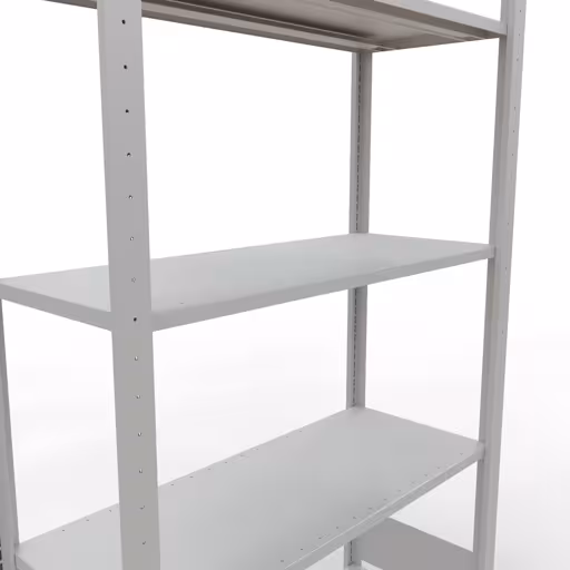 Abbildung Nr 12 des Artikels Grundregal, Fachbodenregal Stecksystem MULTIplus85, 2000 x 1000 x 400 mm (HxBxT), 5 Fachböden, Längenriegel, RAL 7035 lichtgrau aus der Produktgruppe Stecksystem von der Marke Schulte Lagertechnik