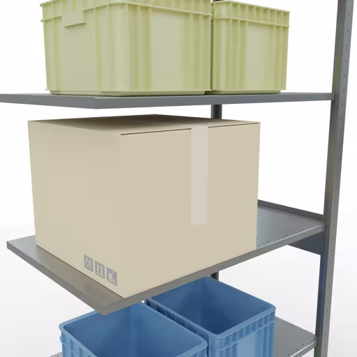 Produktbild Nr.14 des Artikels Anbauregal, Fachbodenregal Stecksystem MULTIplus150, 2500 x 1000 x 600 mm (HxBxT), 6 Fachböden, Längenriegel, verzinkt aus der Produktreihe Stecksystem von der Marke Schulte Lagertechnik