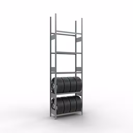 Abbildung Nr 11 des Artikels Grundregal, Räder-/Reifenregal, 3500 x 1050 x 400 mm, verzinkt, 5 Lagerebenen á 150 kg Fachlast pro Ebene aus der Produktgruppe Fachbodenregale von der Marke Schulte Lagertechnik