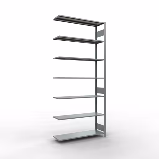 Zusatzbild des Artikels Anbauregal, Fachbodenregal Stecksystem MULTIplus150, 3000 x 1300 x 400 mm (HxBxT), 7 Fachböden, Längenriegel, verzinkt aus Anbauregal