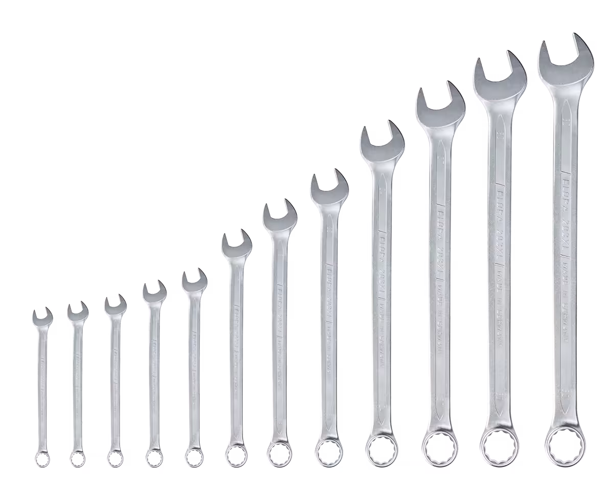 Ringmaulschlüssel-Satz XL, extra lang DIN 3113, Form A, ELORA-203S MXL von der Marke ELORA aus der Kategorie Ringmaulschlüssel