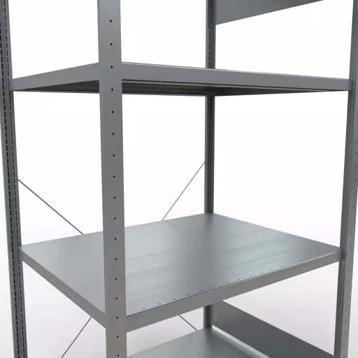 Grundregal, Fachbodenregal Stecksystem MULTIplus330, 2000 x 1000 x 800 mm (HxBxT), 5 Fachböden, Kreuzstrebe, verzinkt von Schulte Lagertechnik aus der Kategorie Stecksystem