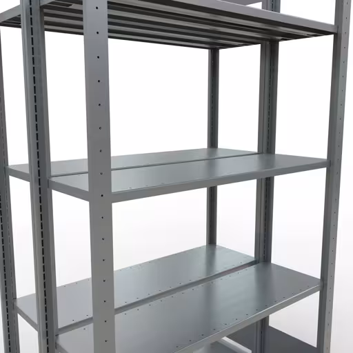 Abbildung Nr 15 des Artikels Grundregal, Doppelregal, Fachbodenregal Stecksystem MULTIplus150, 2000 x 1000 x (2x300) mm (HxBxT), 2x5 Fachböden, Längenriegel, verzinkt aus der Produktgruppe Fachbodenregale von der Marke Schulte Lagertechnik
