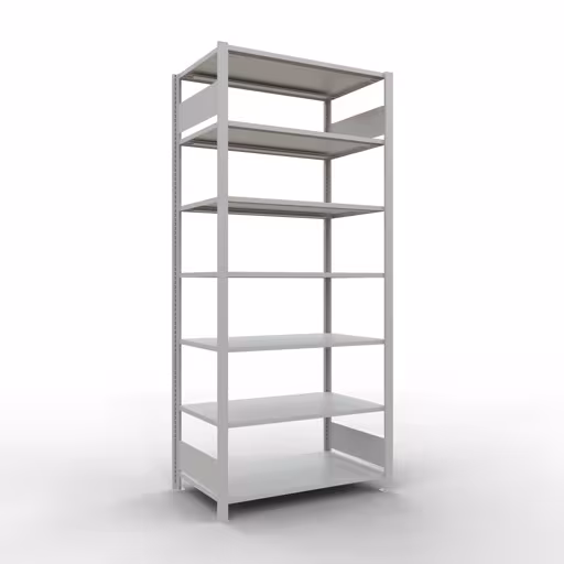 Grundregal, Büro-Fachbodenregal Stecksystem MULTIplus150, 2300 x 1000 x 600 mm (HxBxT), 7 Fachböden, Längenriegel, ohne Mittelanschlag, lichtgrau von der Marke Schulte Lagertechnik Grundregal, Büro-Fachbodenregal Stecksystem MULTIplus150, 2300 x 1000 x 600 mm (HxBxT), 7 Fachböden, Längenriegel, ohne Mittelanschlag, lichtgrau aus der Kategorie Stecksystem mit der Artikelnummer 36067