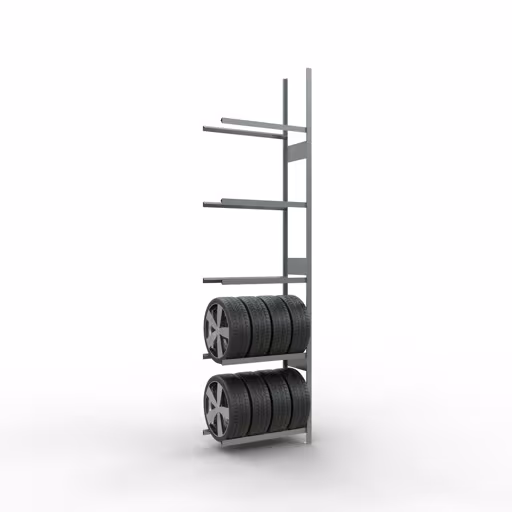 Abbildung Nr 11 des Artikels Anbauregal, Räder-/Reifenregal, 3500 x 900 x 400 mm, verzinkt, 5 Lagerebenen á 150 kg Fachlast pro Ebene aus der Produktgruppe Fachbodenregale von der Marke Schulte Lagertechnik
