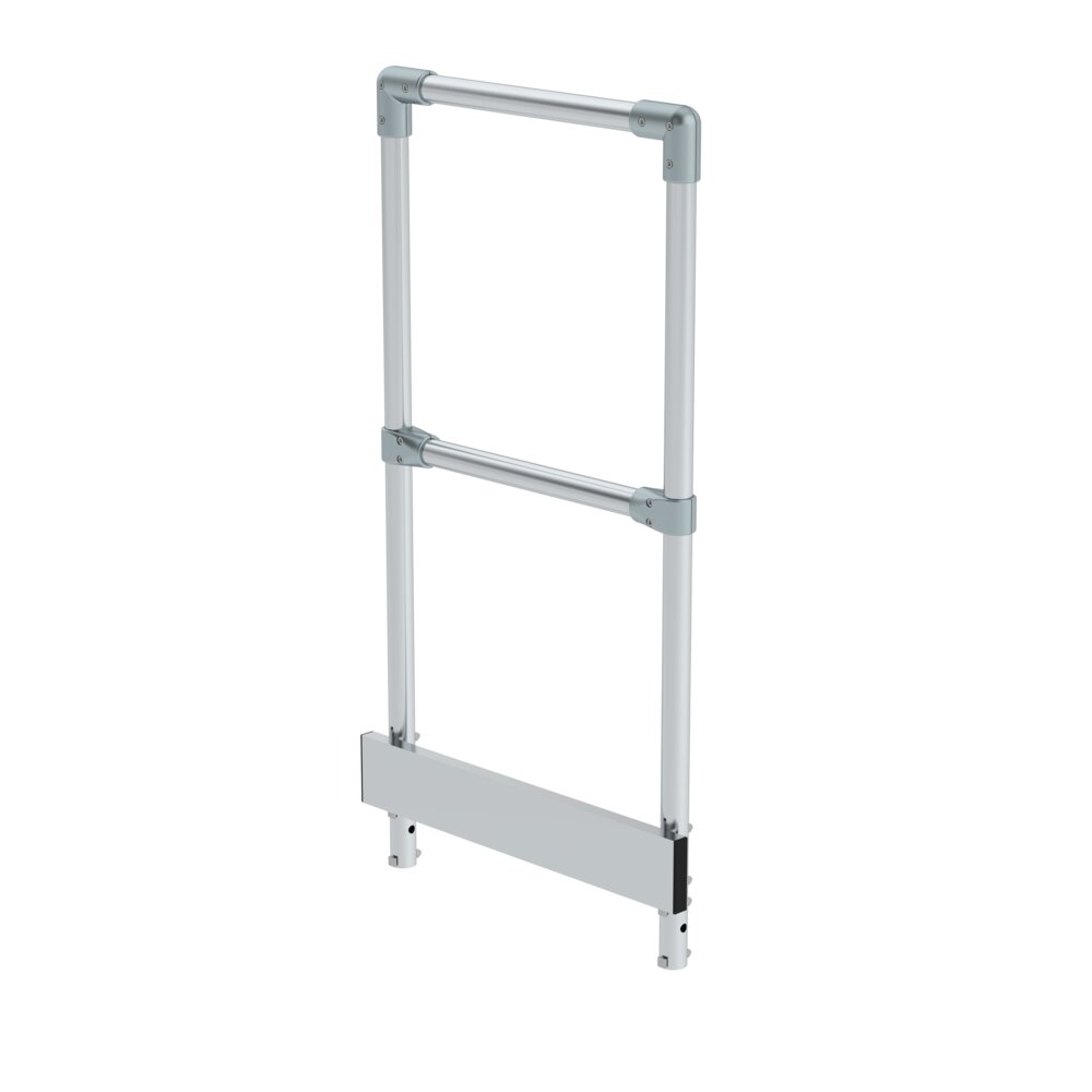 Munk Geländer stirnseitig für Arbeitspodest fahrbar stirnseitig 600 mm von Günzburger Steigtechnik Munk Geländer stirnseitig für Arbeitspodest fahrbar aus der Kategorie Podesttreppen mit der Artikelnr. 050027, Weißes Brett, Aluminium