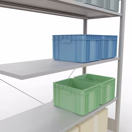 Andere Ansicht des Artikels Stecksystem Anbauregal 2000x1300x500 mm, Typ 150 kg, lichtgrau aus der Kategorie Stecksystem
