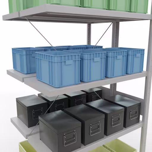 Anbauregal, Doppelregal, Fachbodenregal Stecksystem MULTIplus250, 3000 x 1000 x (2x400) mm (HxBxT), 2x7 Fachböden, Kreuzstrebe, RAL 7035 lichtgrau aus der Kategorie Doppelregale mit der GTIN 4058255035472 Anbauregal, Doppelregal, Fachbodenregal Stecksystem MULTIplus250, 3000 x 1000 x (2x400) mm (HxBxT), 2x7 Fachböden, Kreuzstrebe, RAL 7035 lichtgrau von der Marke Schulte Lagertechnik aus der Produktreihe Fachbodenregale