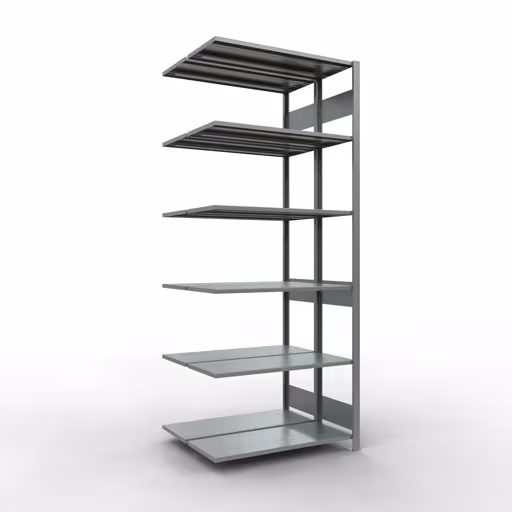 Anbauregal, Doppelregal, Fachbodenregal Stecksystem MULTIplus150, 2500 x 1000 x (2x400) mm (HxBxT), 2x6 Fachböden, Längenriegel, verzinkt aus der Kategorie Doppelregale mit der Artikelnummer 17846