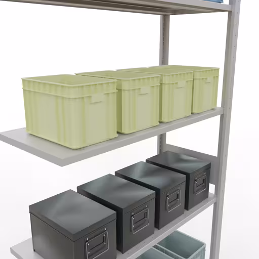Abbildung Nr 9 des Artikels Anbauregal, Fachbodenregal Stecksystem MULTIplus85, 3000 x 1000 x 400 mm (HxBxT), 7 Fachböden, Längenriegel, RAL 7035 lichtgrau aus der Produktgruppe Stecksystem von der Marke Schulte Lagertechnik