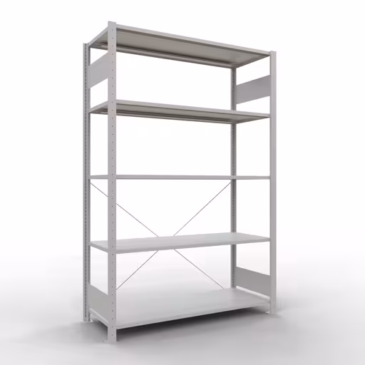 Stecksystem Grundregal 2000x1300x500 mm, Typ 150 kg, lichtgrau von Schulte Lagertechnik aus der Kategorie Stecksystem