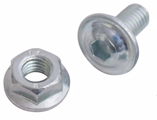 M6x12 Linsenschraube, mit Innensechskant, Bundmutter m. Sperrverzahnung, VE 50 von Schulte Lagertechnik mit der Artikelnr. 10360