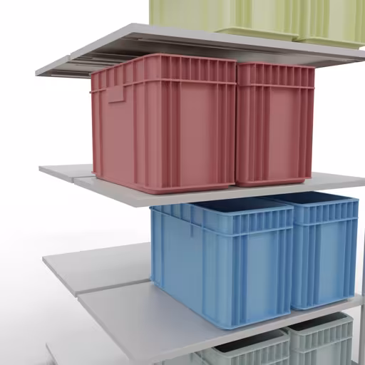 Andere Ansicht des Artikels Anbauregal, Doppelregal, Fachbodenregal Stecksystem MULTIplus150, 2000 x 1000 x (2x600) mm (HxBxT), 2x5 Fachböden, Längenriegel, RAL 7035 lichtgrau aus der Kategorie Fachbodenregale