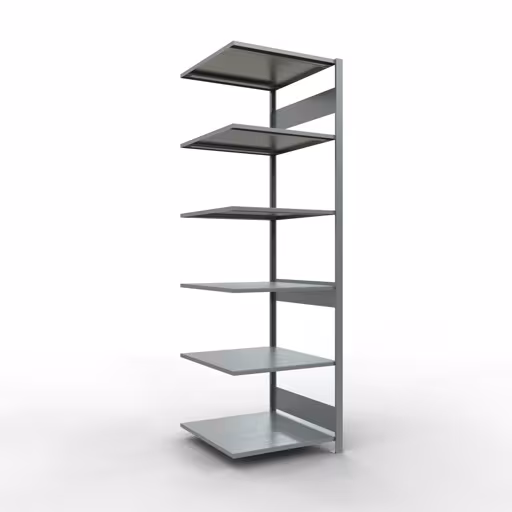 Zusatzbild des Artikels Anbauregal, Fachbodenregal Stecksystem MULTIplus150, 2500 x 750 x 800 mm (HxBxT), 6 Fachböden, Längenriegel, verzinkt aus Anbauregal