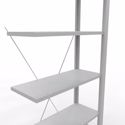 Abbildung Nr 9 des Artikels Anbauregal, Büro-Fachbodenregal Stecksystem MULTIplus85, 2000 x 750 x 300 mm (HxBxT), 6 Fachböden, Kreuzstrebe, ohne Anschlagleiste, lichtgrau aus der Produktgruppe Büroregale von der Marke Schulte Lagertechnik