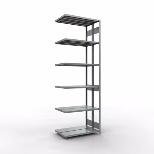 Anbauregal, Doppelregal, Fachbodenregal Stecksystem MULTIplus250, 3000 x 1000 x (2x300) mm (HxBxT), 2x7 Fachböden, Längenriegel, verzinkt aus der Kategorie Doppelregale mit der Artikelnummer 17937