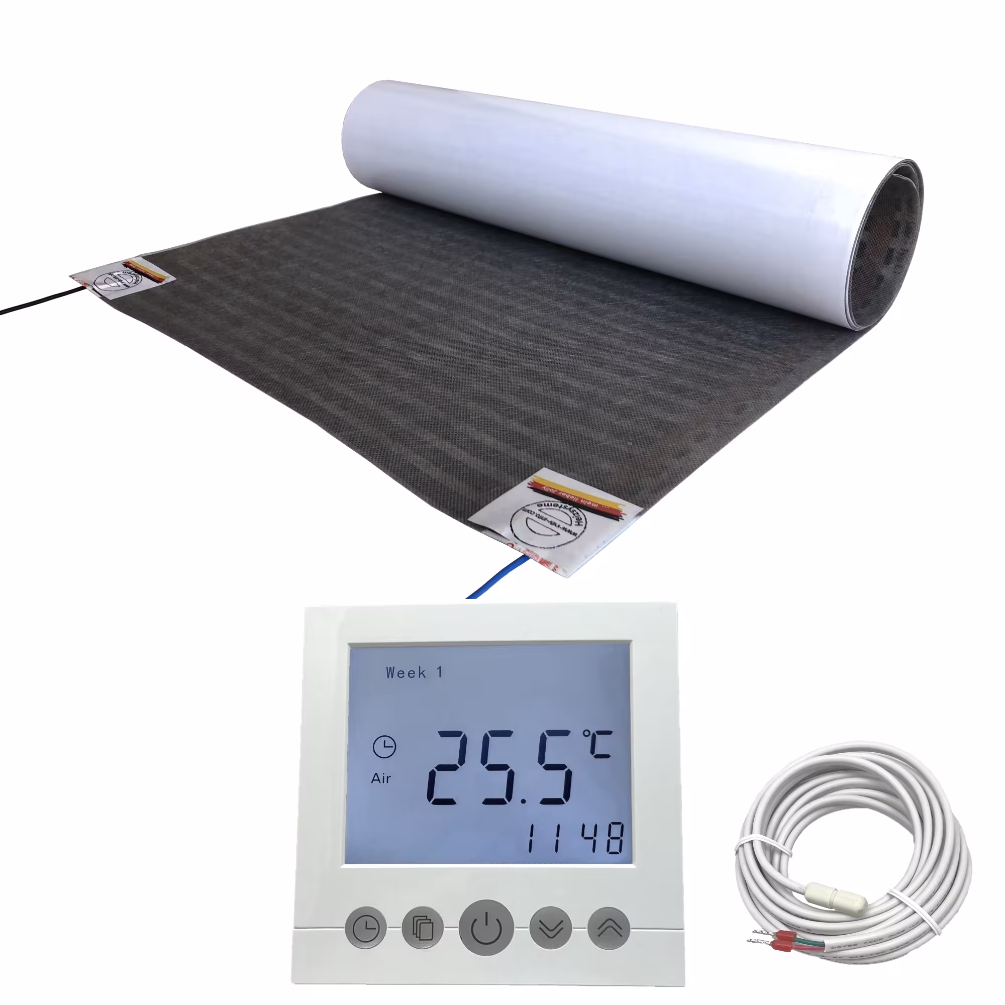 HoWaTech Lux Elektrische Fußbodenheizung | Set mit Heizfolie und Regler Digital Typ Folienlänge & Fläche: 3.5m / 1.75m² aus der Kategorie Elektrische Fußbodenheizung mit der Artikelnr. 2042.175-520