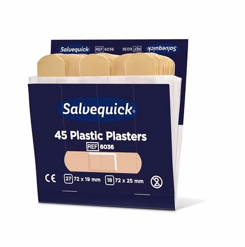 Detailbild 4015788 Pflasterstrips Salvequick wasserfest 6 Nachfüllpack je 45 Stück SALVEQUICK