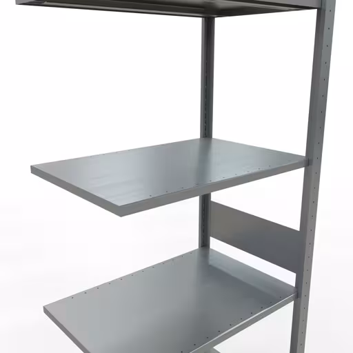 Produktbild Nr.6 des Artikels Anbauregal, Fachbodenregal Stecksystem MULTIplus150, 3000 x 750 x 500 mm (HxBxT), 7 Fachböden, Längenriegel, verzinkt aus der Produktreihe Stecksystem von der Marke Schulte Lagertechnik