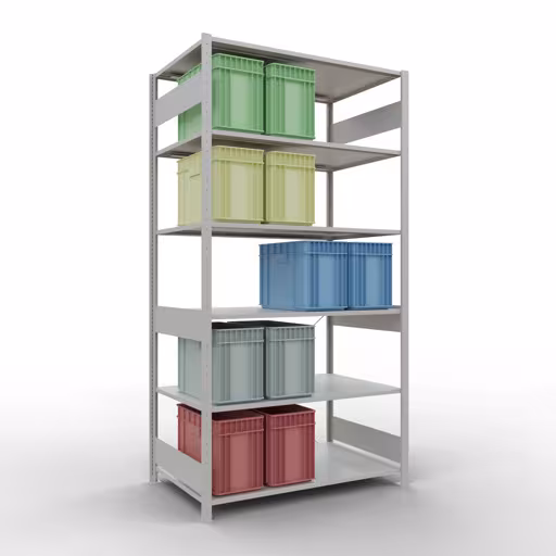 Stecksystem Grundregal 2500x1300x800 mm, Typ 150 kg, lichtgrau mit der Artikelnr. 32681-130 Stecksystem Grundregal 2500x1300x800 mm, Typ 150 kg, lichtgrau von Schulte Lagertechnik aus der Kategorie Stecksystem