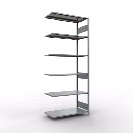 Anbauregal, Fachbodenregal Stecksystem MULTIplus150, 2500 x 1000 x 500 mm (HxBxT), 6 Fachböden, Längenriegel, verzinkt aus der Kategorie Anbauregal mit der Artikelnummer 12756-LR