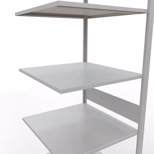 Anbauregal, Fachbodenregal Stecksystem MULTIplus150, 3000 x 750 x 800 mm (HxBxT), 7 Fachböden, Längenriegel, RAL 7035 lichtgrau von der Marke Schulte Lagertechnik aus der Produktreihe Stecksystem