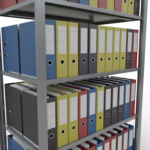 Produktbild Nr 15 des Artikels Grundregal, Büro-Fachbodenregal Stecksystem MULTIplus150, 1800 x 1000 x 600 mm (HxBxT), 5 Fachböden, Längenriegel, verzinkt, ohne Mittelanschlag Abbildung Nr 15 des Artikels Grundregal, Büro-Fachbodenregal Stecksystem MULTIplus150, 1800 x 1000 x 600 mm (HxBxT), 5 Fachböden, Längenriegel, verzinkt, ohne Mittelanschlag aus der Produktgruppe Büroregale von der Marke Schulte Lagertechnik