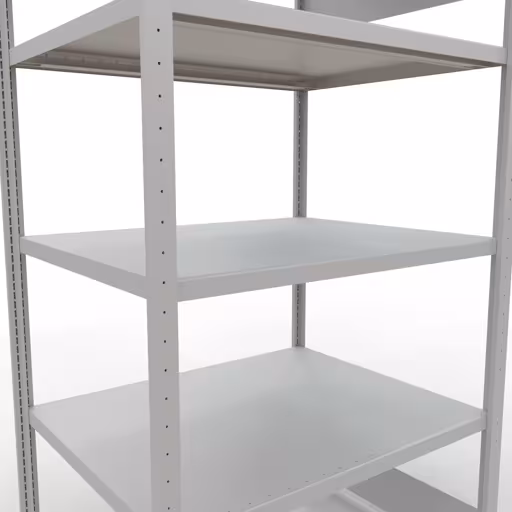 Abbildung Nr 12 des Artikels Grundregal, Fachbodenregal Stecksystem MULTIplus250, 2000 x 1000 x 800 mm (HxBxT), 5 Fachböden, Längenriegel, RAL 7035 lichtgrau aus der Produktgruppe Stecksystem von der Marke Schulte Lagertechnik