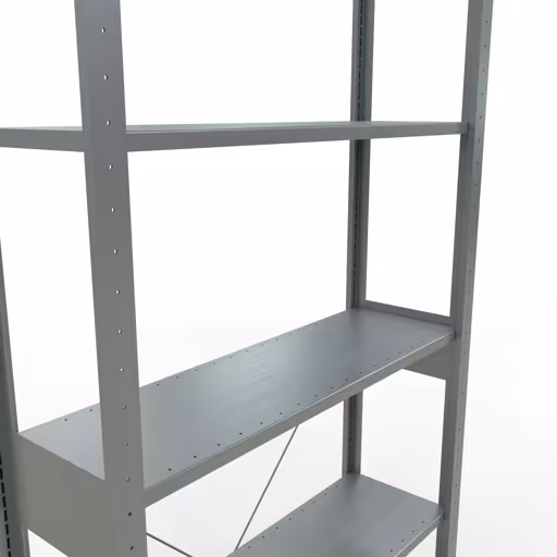 Abbildung Nr 13 des Artikels Grundregal, Fachbodenregal Stecksystem MULTIplus150, 2500 x 1000 x 300 mm (HxBxT), 6 Fachböden, Kreuzstrebe, verzinkt aus der Produktgruppe Stecksystem von der Marke Schulte Lagertechnik
