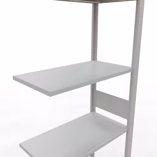 Anbauregal, Fachbodenregal Stecksystem MULTIplus150, 3000 x 750 x 400 mm (HxBxT), 7 Fachböden, Längenriegel, RAL 7035 lichtgrau von Schulte Lagertechnik aus der Kategorie Stecksystem