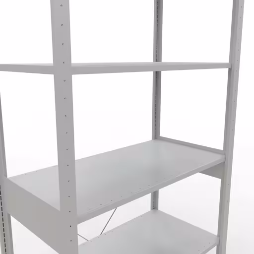 Abbildung Nr 12 des Artikels Grundregal, Fachbodenregal Stecksystem MULTIplus85, 2500 x 1000 x 500 mm (HxBxT), 6 Fachböden, Kreuzstrebe, RAL 7035 lichtgrau aus der Produktgruppe Stecksystem von der Marke Schulte Lagertechnik