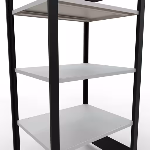 Abbildung Nr 8 des Artikels Grundregal, Büro-Fachbodenregal Stecksystem MULTIplus150, 1800 x 750 x 600 mm (HxBxT), 5 Fachböden, Längenriegel, ohne Mittelanschlag, schwarz/lichtgrau aus der Produktgruppe Büroregale von der Marke Schulte Lagertechnik