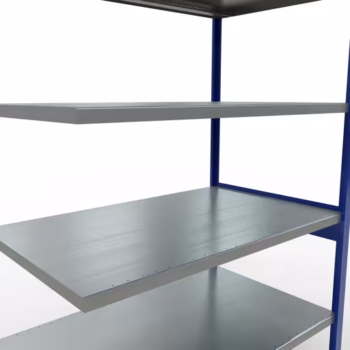 Abbildung Nr 13 des Artikels Anbauregal, Fachbodenregal Stecksystem MULTIplus250, 2500 x 1300 x 800 mm (HxBxT), 6 Fachböden, Kreuzstrebe, RAL 5010 enzianblau/verzinkt aus der Produktgruppe Stecksystem von der Marke Schulte Lagertechnik