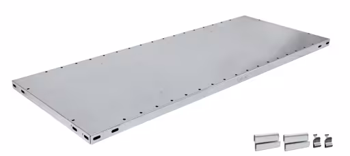 Zusatz-Fachboden B, 1000 x 500, verzinkt, inkl. 2 Aufhängekonsolen + 2 Fachbodenträger mit der GTIN 4004514244727 Zusatz-Fachboden B, 1000 x 500, verzinkt, inkl. 2 Aufhängekonsolen + 2 Fachbodenträger von Schulte Lagertechnik mit der Artikelnr. 17250-B-ECK