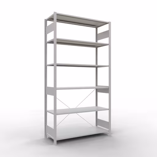 Stecksystem Grundregal 2500x1300x500 mm, Typ 150 kg, lichtgrau von der Marke Schulte Lagertechnik Stecksystem Grundregal 2500x1300x500 mm, Typ 150 kg, lichtgrau aus der Kategorie Grundregal mit der Artikelnummer 32651-130