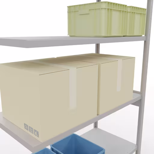Abbildung Nr 13 des Artikels Anbauregal, Fachbodenregal Stecksystem MULTIplus250, 3000 x 1300 x 600 mm (HxBxT), 7 Fachböden, Längenriegel, RAL 7035 lichtgrau aus der Produktgruppe Stecksystem von der Marke Schulte Lagertechnik