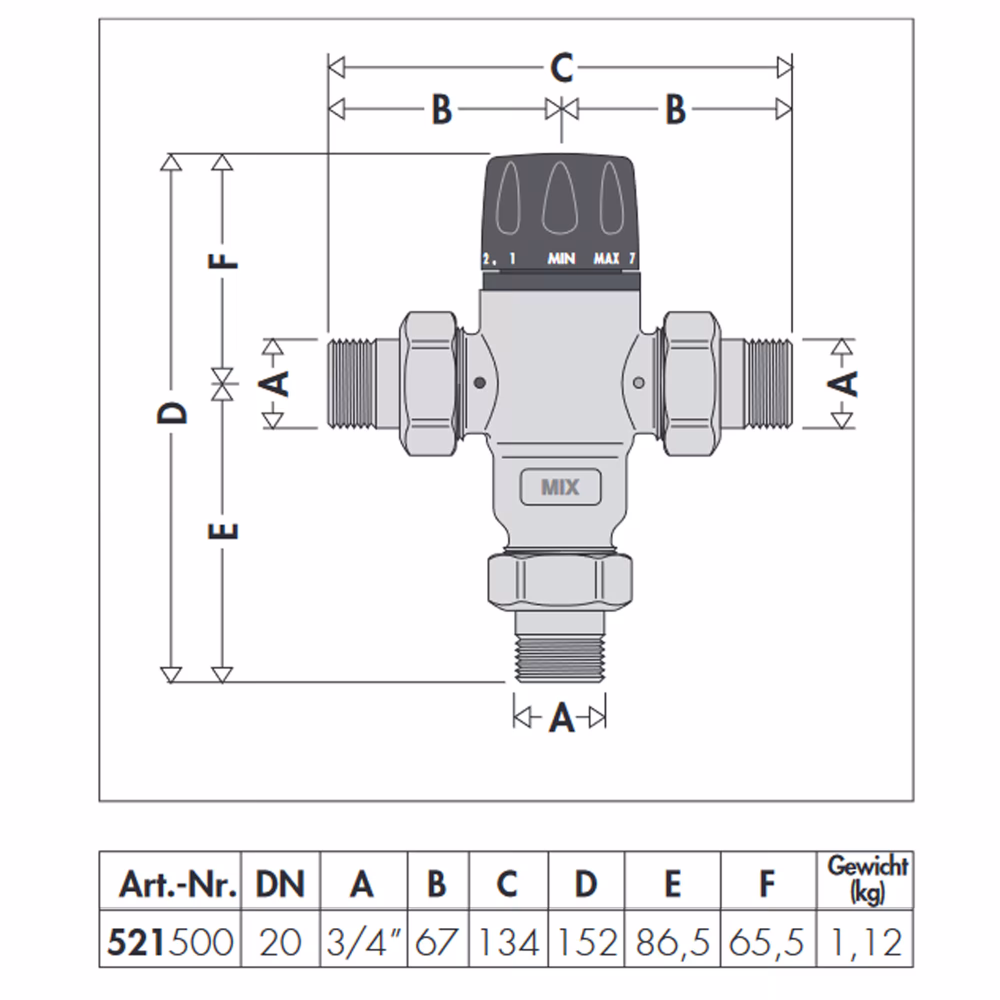 Caleffi Thermomischer 3/4" Brauchwassermischer von der Marke Caleffi aus der Kategorie Kesselzubehör