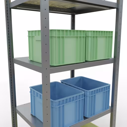 Abbildung Nr 15 des Artikels Grundregal, Fachbodenregal Stecksystem MULTIplus250, 2000 x 750 x 600 mm (HxBxT), 5 Fachböden, Längenriegel, verzinkt aus der Produktgruppe Stecksystem von der Marke Schulte Lagertechnik