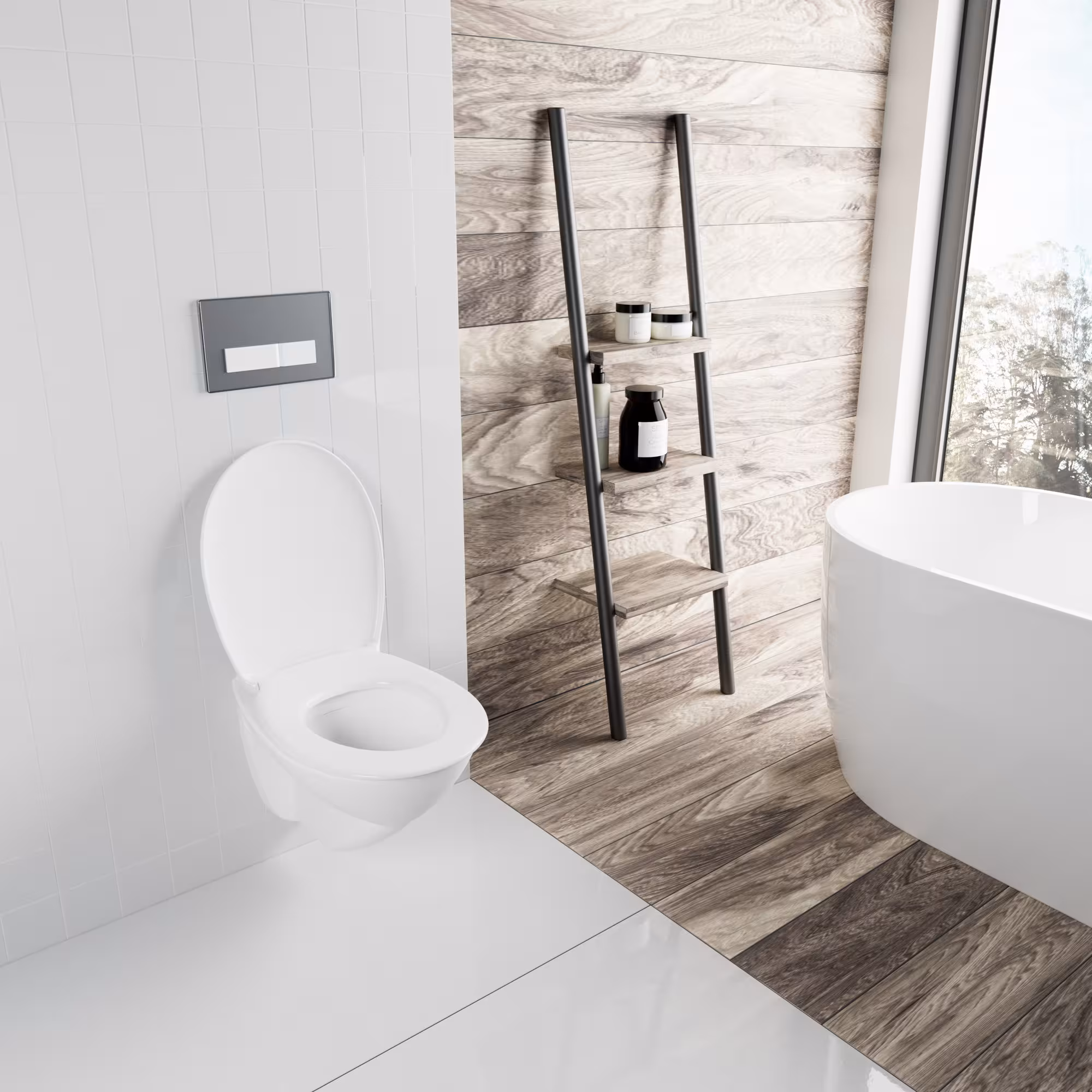 Recycling WC-Sitz R700 Öko Weiß oval mit Absenkautomatik von der Marke LUVETT aus der Kategorie Badausstattung & Sanitär